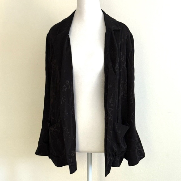 Topshop Black Blazer Women’s Jacquard Size 4/6 - Picture 13 of 16